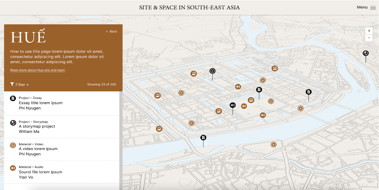 A screenshot of the "Site and Space in Southeast Asia" website.
