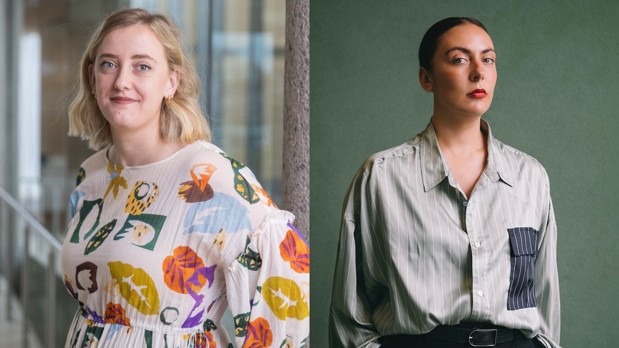 Side by side photographs of Erin Vink and Hayley Millar Baker