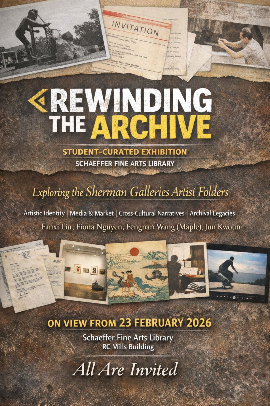 Student led exhibition at Schaeffer Library